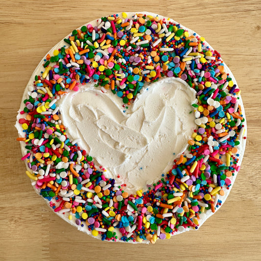 Heart Confetti Cake