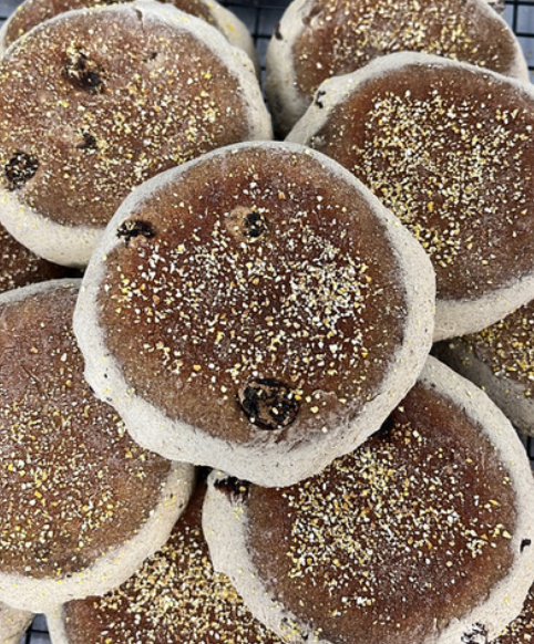 Cinnamon Raisin English Muffins- Golden Moons Bakery